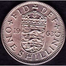 1963 Great Britain 1 Shilling Coin English