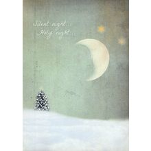 Silent Night Holy Night - Christmas Tree Free Greeting Card - 14726