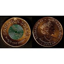 Australia $1 2021 Used. Coin Queen Elizabeth II JC QE II Green "Donation Dollar"