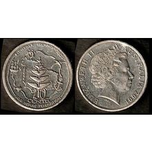 Australia Twenty Cents 2001 Used Coin 20c Federation Norfolk Island Map QE II