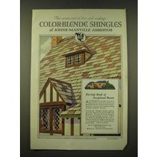 1918 Johns-Manville Asbestos Color-Blende Shingles Ad - The aristocrat