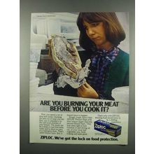 1984 Ziploc Freezer Bags Ad - Burning Your Meat