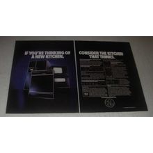 1985 General Electric Ad - 24E Refrigerator, 2800 Dishwasher, Cooking Center