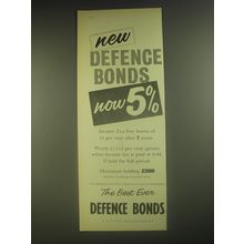 1958 National Savings Committee Defence Bonds Ad - New defence bonds now 5%