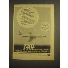 1962 TAP Portuguese Airways Ad - Is that Lisbon down there, Hubert?