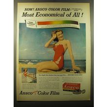 1950 Ansco Color Film Ad - Now! Ansco Color Film most economical of all