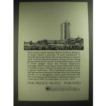 1974 The Prince Hotel Toronto Ad - This hotel costs twenty-three million dollars