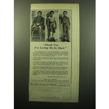 1950 Foster Parents' Plan for War Children, Inc. Ad - Thank you for loving me