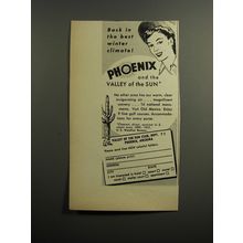 1952 Phoenix Arizona Ad - Bask in the best winter climate