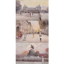 Stazione Porta Nuova Torino 3x Old Italian Painting Postcard
