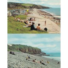 Amroth Beach & Cliffs 2x Scottish 1970s Postcard s