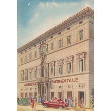 Siena Hotel Continental Italy Old Painting Postcard