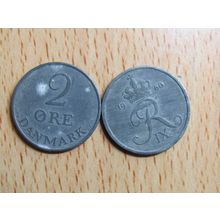 Denmark 1960 2 Ore Coin
