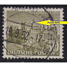 GERMANY BERLIN [1949] MiNr 0053 I ( O/used ) [01] Architektur Plattenfehler