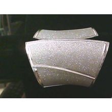 Silver Sparkling Stardust Corset Look 3'' Width Hinged Cuff Bracelet