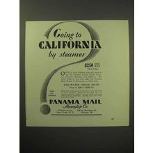 1930 Panama Mail Steamship Co. Ad - To California