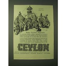 1955 Ceylon Tourism Ad - Enjoy Celylon's Pageantry