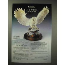 1989 Lenox Snowy Owl Ad - The Wings of Winter