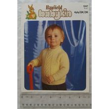 Vintage: Hayfield 1247 sweater, 4 ply, QK, DK, 18-26 inch, 46-66 cm