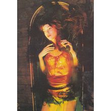 British Telecom Lady In Coffin Keeping In Touch Advertising Postcard