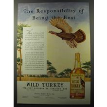 1953 Wild Turkey Bourbon Ad - The responsibility of being the best