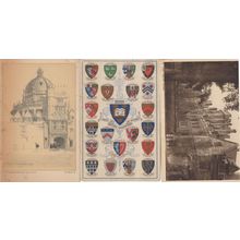 Oxford Shield College 3x Old Postcard s