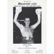 Allan Gray Putney London 1990s Boxer Official 190s Publicity Card