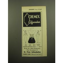 1960 Chemex Coffeemaker Advertisement