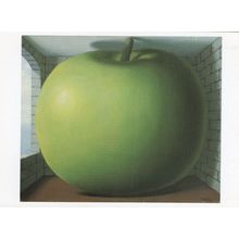 Giant Apple Growing In Room French Rare Painting Postcard