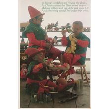 Dwarves In Santa's Grotto Smoking Cigar Making Toys Christmas Comic Postcard