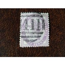 1881 GB Queen Victoria SG172 1d lilac used stamp Kendal 411 duplex numeral 6