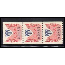 CVP31 32c Shield Very Fine MNH Dry Gum Strip of 3 PA5120