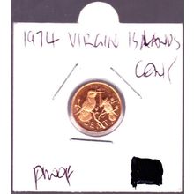 1974 British Virgin Islands 1 Cent Proof Coin