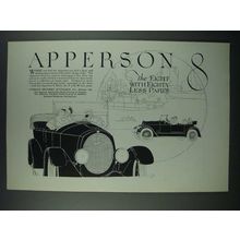 1919 Apperson 8 Car Ad - With Eighty Less Parts