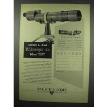 1952 Bausch & Lomb BALscope Sr. Scope Ad