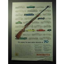 1958 Winchester Model 70 Rifle Ad - See Who Shoots