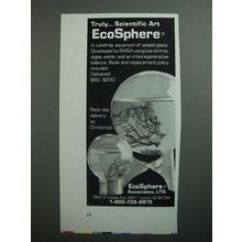 1989 EcoSphere Aquarium Ad - Truly Scientific Art EcoSphere