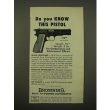 1963 Browning 9mm Hi-Power Automatic Pistol Ad - Do you know this pistol