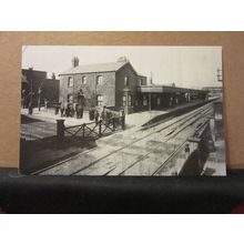 c. 1906 RAILWAY STATION, LEVEL CROSSING, BARKING, LONDON repro postcard