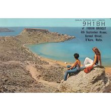 Ghajan Tuffiena Bay Birkikara Malta 1970s QSL Postcard Radio Card