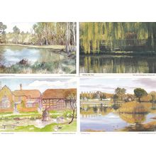 Hampshire Pond Causeway Bealieau Willow Bar End 4x Womens Institute Postcard s