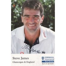 Steve James Glamorgan Club Cricket Hand Signed Card Photo Cornhill Card