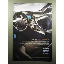 2009 Ford Taurus Car Advertisement - It speaks to you. Literally