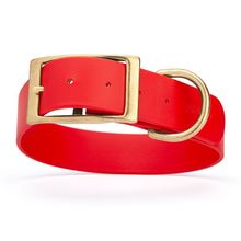 Dog Pet Collar with Brass Hardware Size L W 1.5” L 16” - 20” Cherry Red
