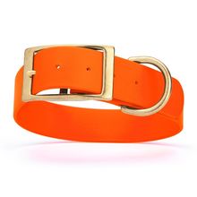 Dog Pet Collar with Brass Hardware Size L W 1.5” L 16” - 20” Hunter Orange