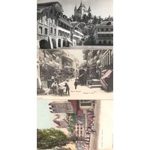 Rue A Thoune Strasse In Thun 3x Old EX Switzerland Postcard s