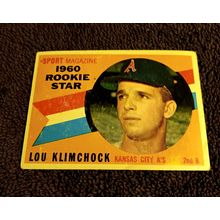 1960 Topps # 137 RC Lou Klimchock Kansas City A's 2nd Base 3.0 VG Condition