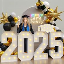 Graduation Decorations Class of 2025, 4FT Marquee Numbers 2025 for Graduation De