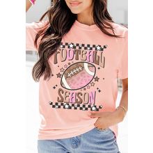 Pink FOOTBALL SEASON Graphic Game Day T Shirt