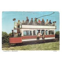 TRAMCAR no 2, EASTBOURNE, SUSSEX unused vintage postcard Valentine =